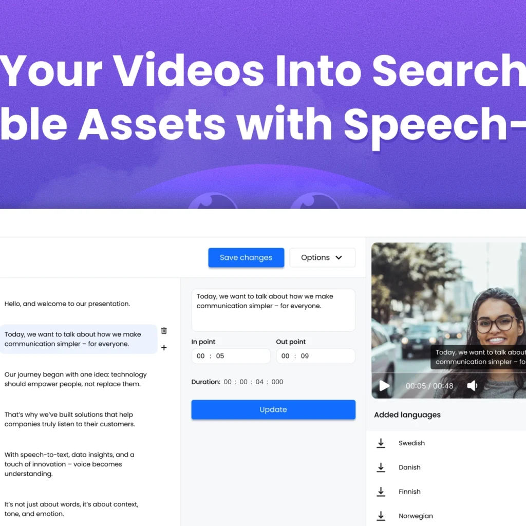 Turn Your Videos Into Searchable, Accessible Assets with Speech-to-Text