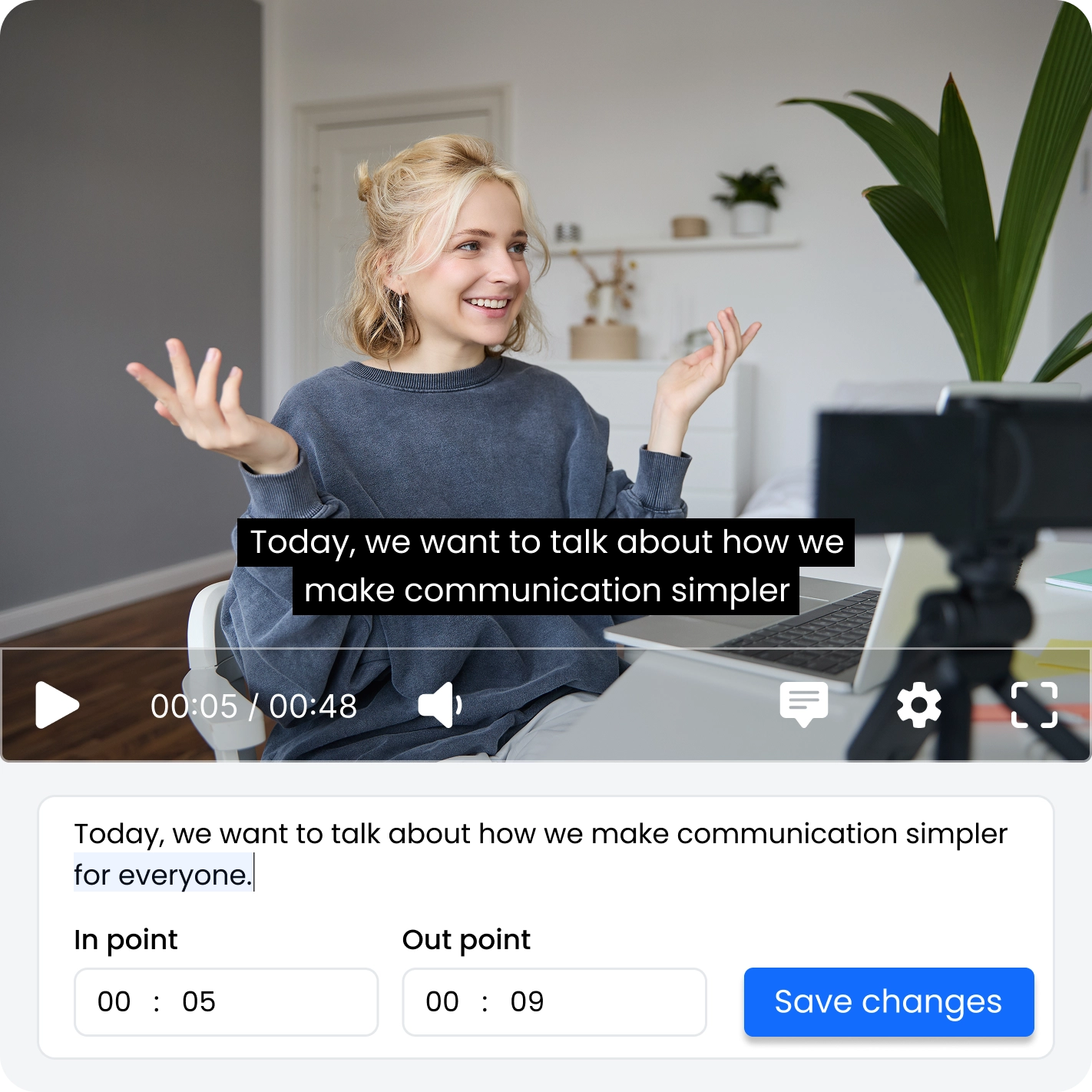 Qbrick-puhe tekstiin